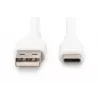 DIGITUS USB-C silikonowy kabel do ładowania USB-A - USB-C USB 2.0 60W - 2m Biały