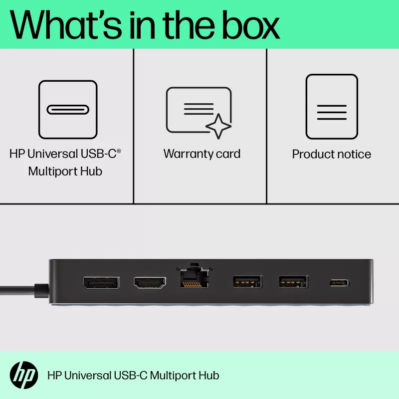 HP Universal USB-C Multiport Hub USB 3.2 Gen 1 Type-C Czarny