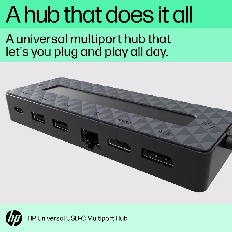 HP Universal USB-C Multiport Hub USB 3.2 Gen 1 Type-C Czarny