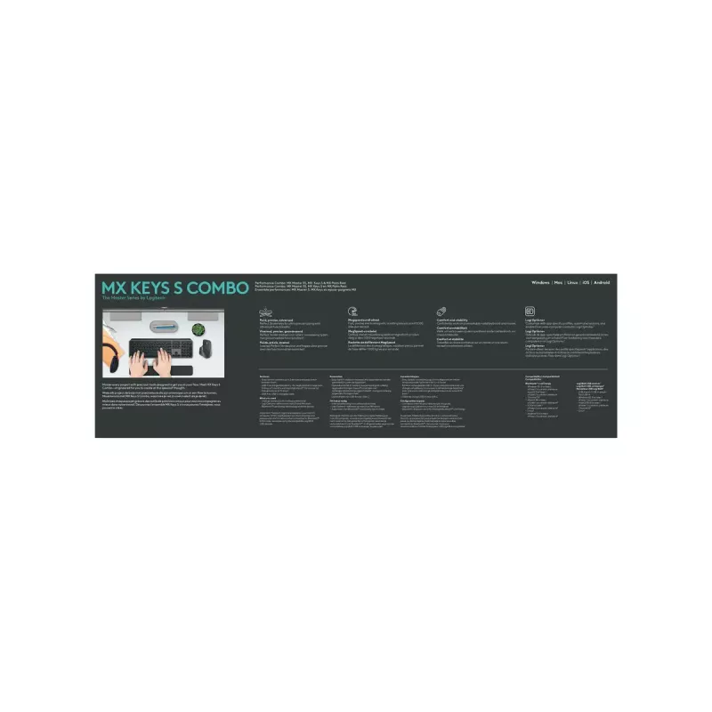 LOGITECH Mx Keys S Combo - Graphite - Qwerty US/Int'l