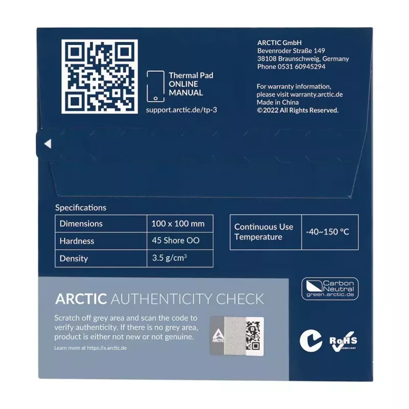 ARCTIC TP-3 Premium Performance Thermal Pad 100 x 100 mm, 1,5 mm