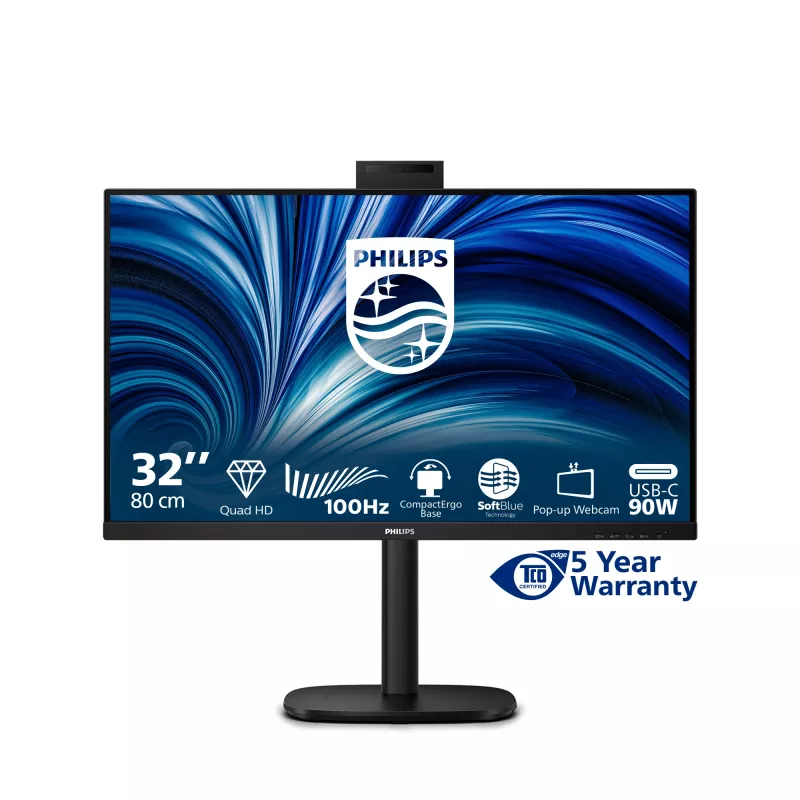 Philips 3000 series 32B2U3601H/00 monitor komputerowy 80 cm (31,5 cala) 2560 x 1440 pikseli Quad HD LCD Czarny