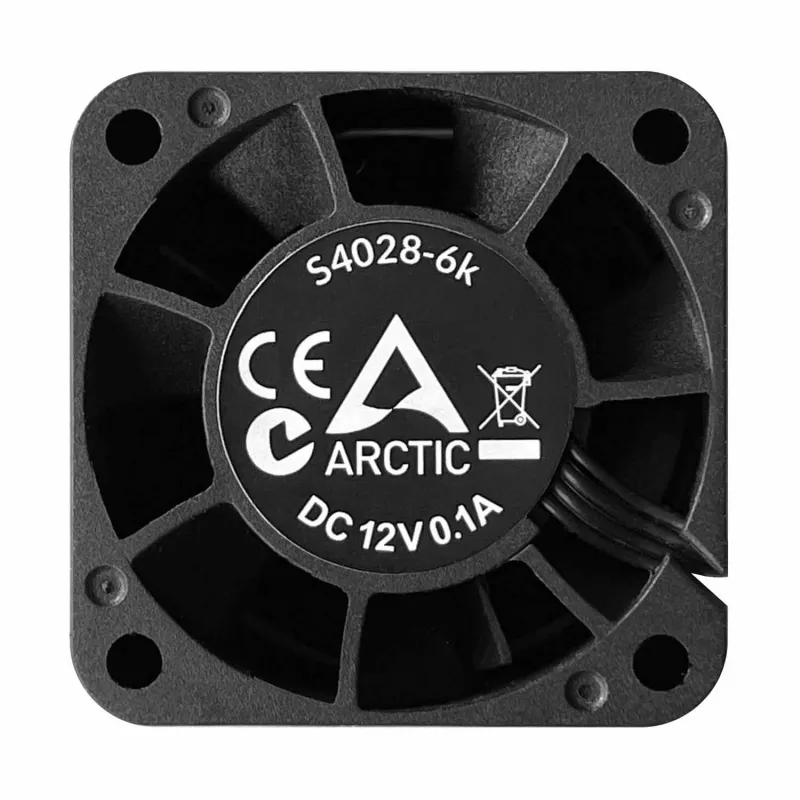 ARCTIC S4028-6K - 40 mm wentylator serwerowy, Wentylator, 4 cm, 250 obr./min, 6000 obr./min, 12.06 m³/h, Czarny