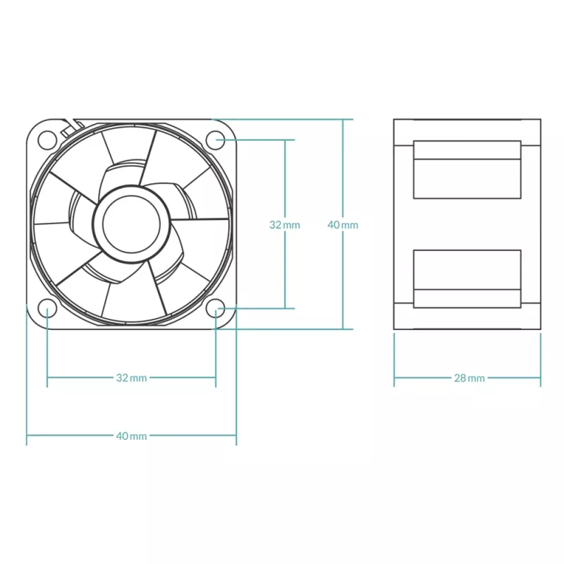 ARCTIC S4028-6K - 40 mm wentylator serwerowy, Wentylator, 4 cm, 250 obr./min, 6000 obr./min, 12.06 m³/h, Czarny