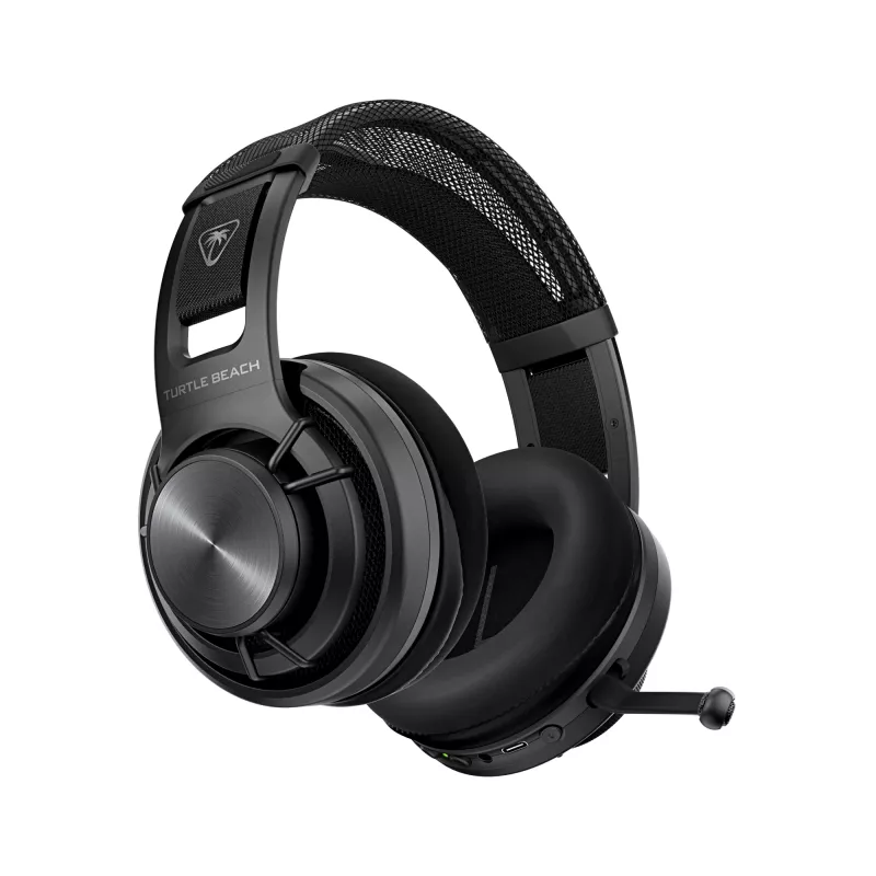 Bezprzewodowy zestaw słuchawkowy do gier PC Turtle Beach Atlas Air Wireless Open Back z 24-bitowym dźwiękiem hi-fi, studyjnym mikrofonem, pływającą muszlą, poduszkami z pianki memory i łącznością Bluetooth dla PC
