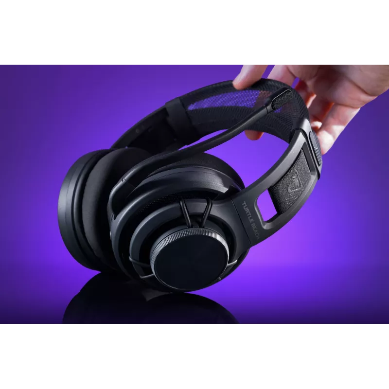 Bezprzewodowy zestaw słuchawkowy do gier PC Turtle Beach Atlas Air Wireless Open Back z 24-bitowym dźwiękiem hi-fi, studyjnym mikrofonem, pływającą muszlą, poduszkami z pianki memory i łącznością Bluetooth dla PC