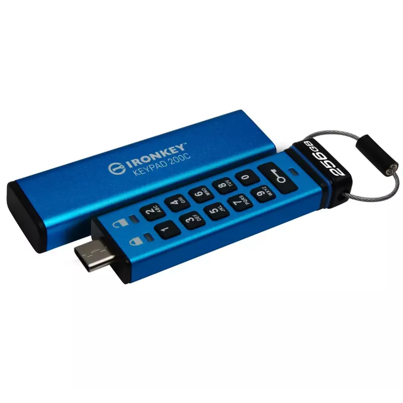 Kingston Technology IronKey 256GB USB-C Keypad 200C, FIPS 140-3 Lvl 3 AES-256