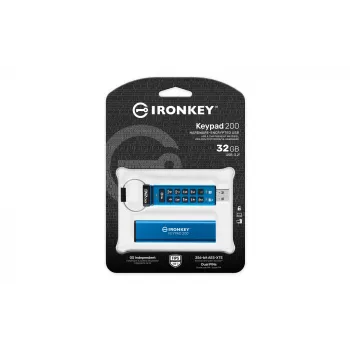 Kingston Technology IronKey 32GB Keypad 200, FIPS 140-3 Lvl 3, szyfrowanie sprzętowe AES-256