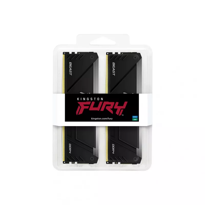 Kingston Technology FURY Beast 16GB 3200MT/s DDR4 CL16 DIMM (Zestaw 2 sztuk) RGB