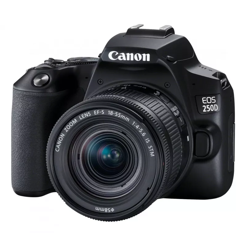 Canon EOS 250D+EF-S 18-55mm Zestaw lustrzanki SLR 24,1 MP CMOS 6000 x 4000 pikseli Czarny