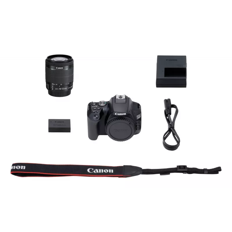 Canon EOS 250D+EF-S 18-55mm Zestaw lustrzanki SLR 24,1 MP CMOS 6000 x 4000 pikseli Czarny