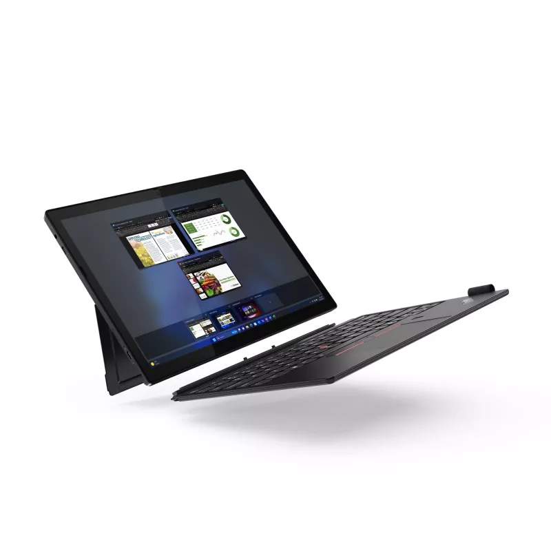 Lenovo ThinkPad X12 Detachable Gen 2 Intel Core Ultra 5 134U Hybrid (2-w-1) 31,2 cm (12,3 cala) dotykowy Full HD+ 16 GB LPDDR5x-SDRAM 512 GB SSD Wi-Fi 6E (802.11ax) Windows 11 Pro niemiecki czarny