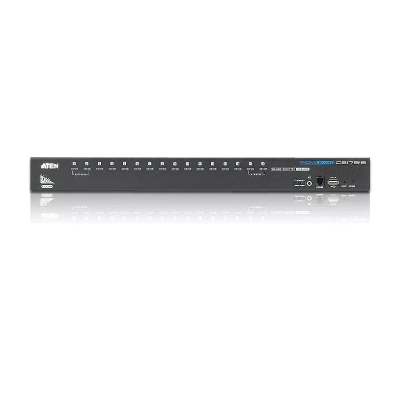 ATEN 16-Port USB - HDMI KVM Switch z portem USB Peripheral, 1920 x 1200 pikseli, WUXGA, 8.66 W, Czarny