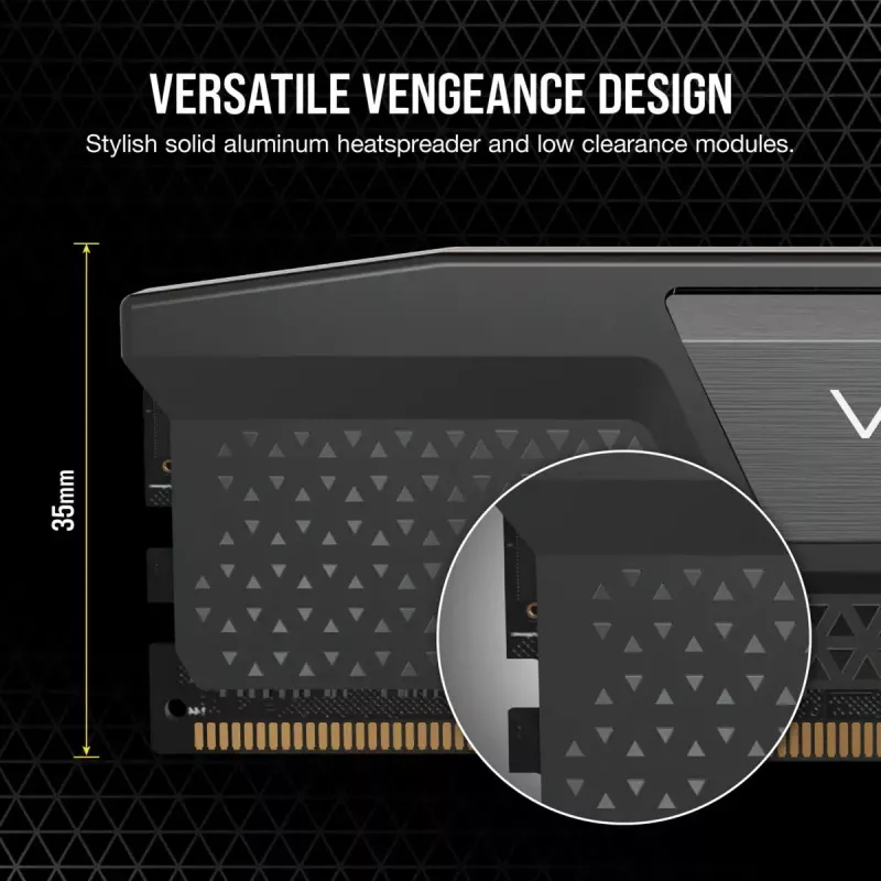 CORSAIR Memory 32 GB (2 x 16 GB) DDR5 DRAM 7200 MT/s CL34 zestaw pamięci Vengeance — czarny