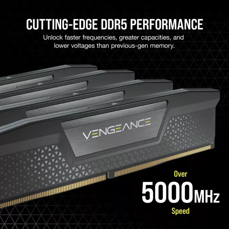 CORSAIR Memory 32 GB (2 x 16 GB) DDR5 DRAM 7200 MT/s CL34 zestaw pamięci Vengeance — czarny