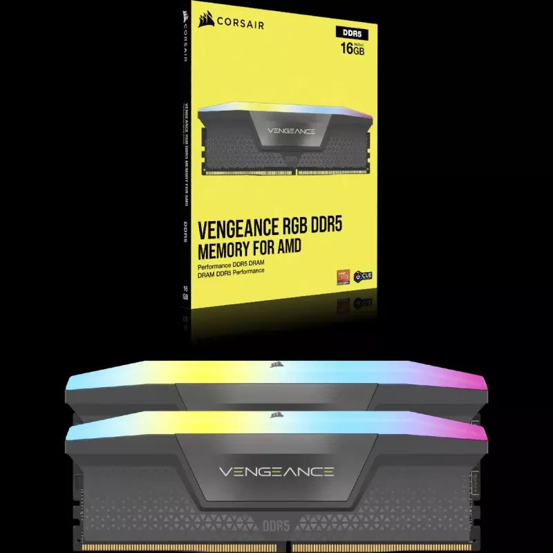 Corsair Vengeance RGB, DDR5-5200, CL40, AMD EXPO - 32 GB Dual-Kit, Grau