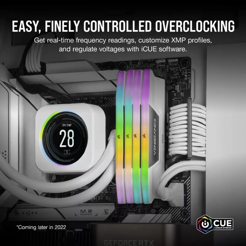 CORSAIR Memory 64GB DDR5 (2x32GB) Dram 5200MT/s CL40 Memory Kit Vengeance RGB biały