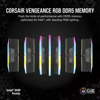 Pamięć CORSAIR 32GB DDR5 (2x16GB) DRAM 6400MT/s CL32 Vengeance RGB Kit — czarna