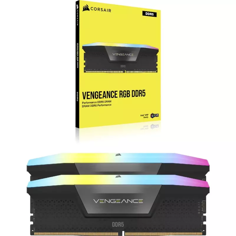 Pamięć CORSAIR 32GB DDR5 (2x16GB) DRAM 6400MT/s CL32 Vengeance RGB Kit — czarna