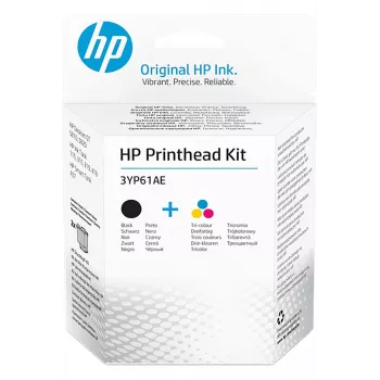 HP 3YP61AE Zestaw głowic drukujących GT, czarny/trójkolorowy, czarny, cyjan, magenta, żółty, atrament pigmentowy, atrament barwnikowy, 2 szt.