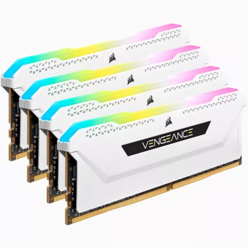 Zestaw pamięci CORSAIR 64GB DDR4 (4 x 16GB) DRAM 3200MHz C16 Vengeance RGB Pro SL Biały