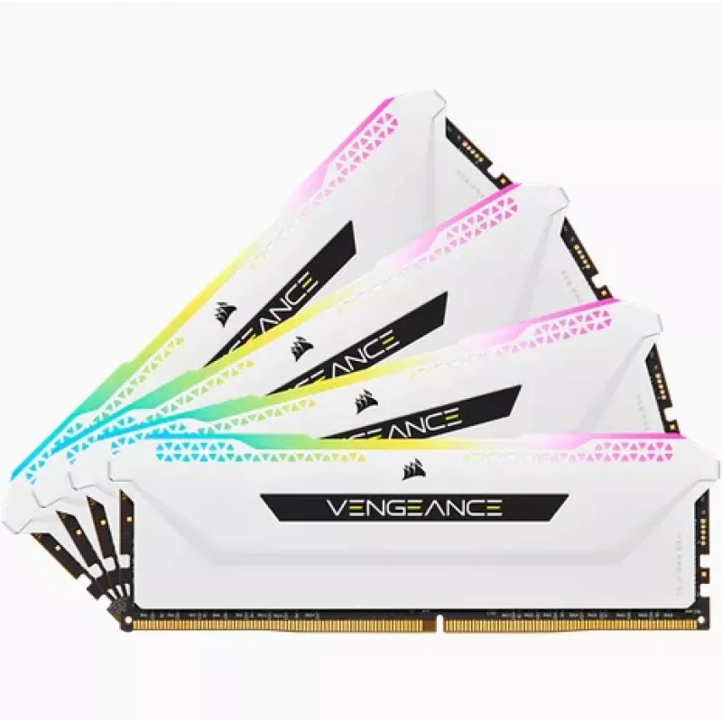 Zestaw pamięci CORSAIR 64GB DDR4 (4 x 16GB) DRAM 3200MHz C16 Vengeance RGB Pro SL Biały