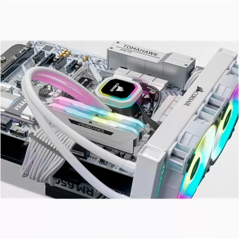 Zestaw pamięci CORSAIR 64GB DDR4 (4 x 16GB) DRAM 3200MHz C16 Vengeance RGB Pro SL Biały