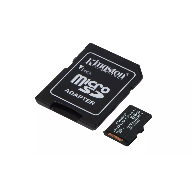 Kingston Technology 64 GB microSDXC Industrial C10 A1 pSLC + adapter SD