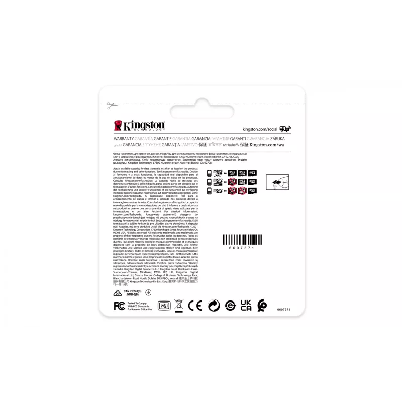 Kingston Technology 8GB microSDHC Industrial C10 A1 pSLC Card + SD Adapter