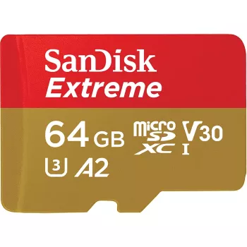 WESTERN DIGITAL Extreme microSDXC 64 GB adapter SD do kamer sportowych i dronów 170 MB/s 80 MB/s A2 C10 V30 UHS-I U3
