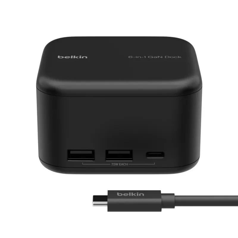 BELKIN USB-c 6-w-1 Core Gan Dock Czarny