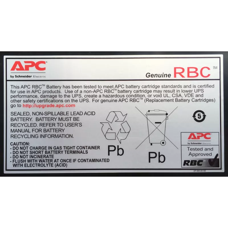 APC bateria Replacement Cartridge RBC33 (OEM), Sealed Lead Acid…