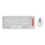 Logitech POP Icon Combo Klawiatura Mysz Uniwersalna Bluetooth QWERTY US International Pomarańczowo-Biała