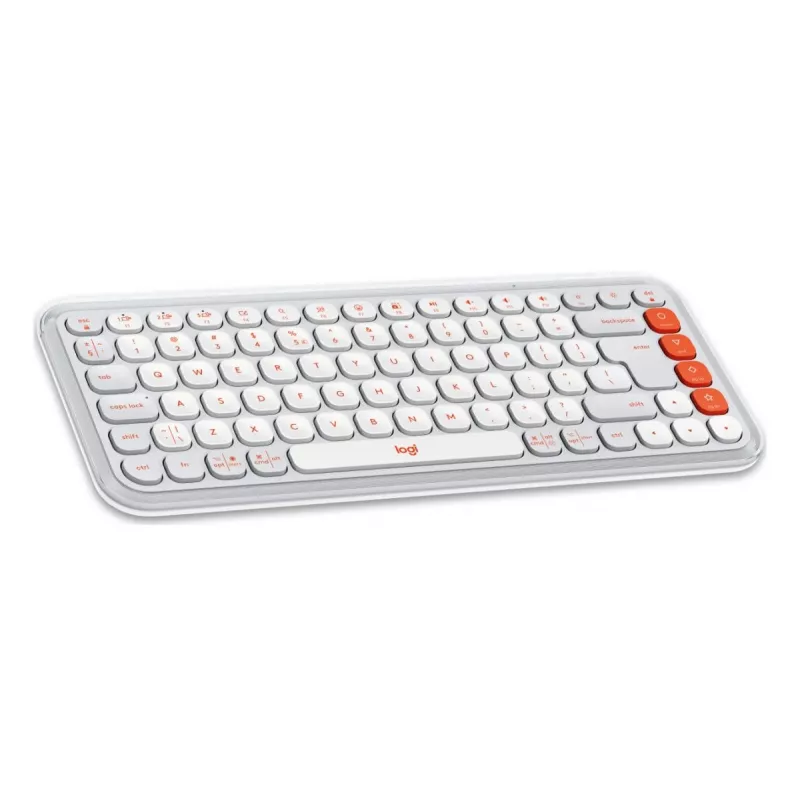 Logitech POP Icon Combo Klawiatura Mysz Uniwersalna Bluetooth QWERTY US International Pomarańczowo-Biała
