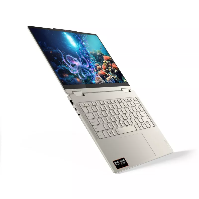 Lenovo Yoga 7 2-w-1 14AKP10 Copilot+ PC AMD Ryzen™ AI 7 350 Hybryda (2-w-1) 35,6 cm (14 cali) Ekran dotykowy 2.8K 16 GB LPDDR5x-SDRAM 1 TB SSD Wi-Fi 7 (802.11be) Windows 11 Home German Szary