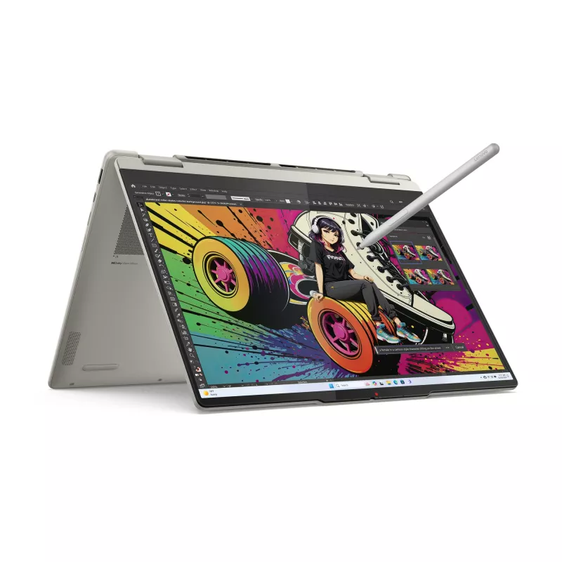 Lenovo Yoga 7 2-w-1 14AKP10 Copilot+ PC AMD Ryzen™ AI 7 350 Hybryda (2-w-1) 35,6 cm (14 cali) Ekran dotykowy 2.8K 16 GB LPDDR5x-SDRAM 1 TB SSD Wi-Fi 7 (802.11be) Windows 11 Home German Szary