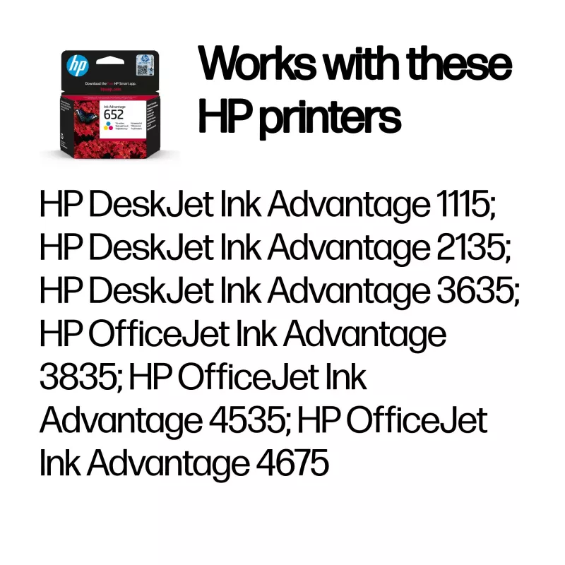 HP 652 Tri-color Oryginalny Ink Advantage wkład, cyjan, magenta, żółty, 1 szt., 200 stron