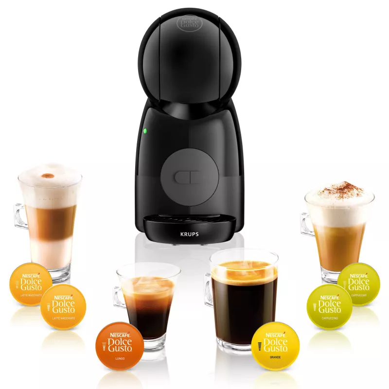 Ekspres do kawy Krups Piccolo XS KP1A3B, zbiornik na wodę 0,8 l, kapsułki Dolce Gusto, 1600 W, blat, czarny