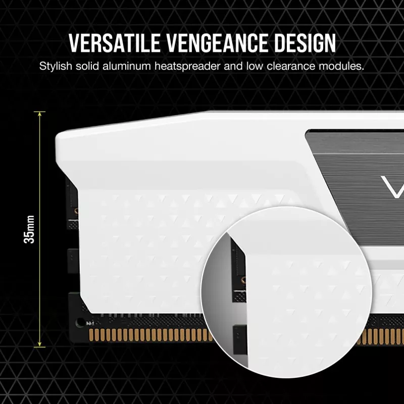Pamięć CORSAIR 32 GB (2x16 GB) DDR5 Dram 6000 MT/s CL36 AMD Expo i Intel XMP Memory Kit Vengeance biały