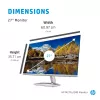 Monitor HP M27fq 27 cali Quad HD 2560x1440 IPS LCD, 300 cd/m², 75 Hz, 5 ms, Srebrny