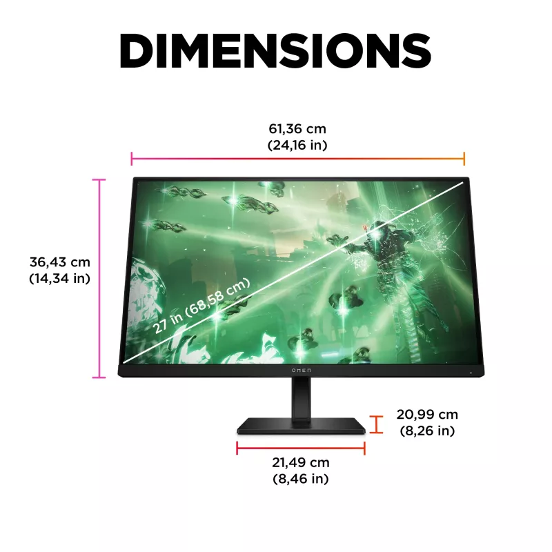 Monitor gamingowy OMEN by HP 27 cali QHD 165Hz - OMEN 27q