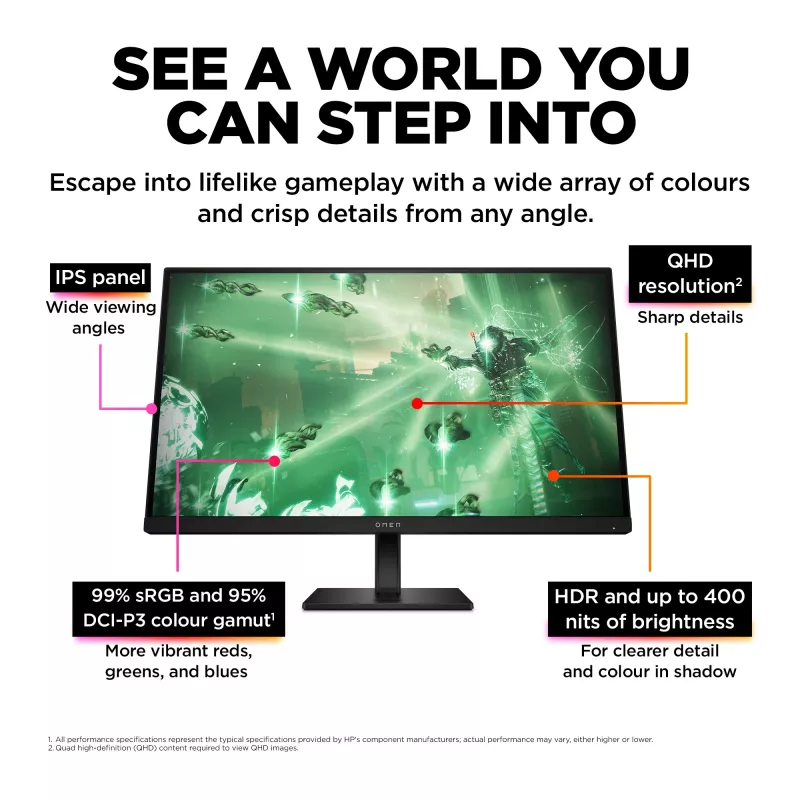 Monitor gamingowy OMEN by HP 27 cali QHD 165Hz - OMEN 27q