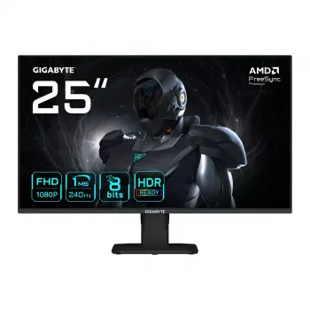 Monitor gamingowy GIGABYTE GS25F2A 25 cali FHD - 1920 x 1080, 240Hz, 1ms, 300 cd/m², Display HDR 10, HDMI 2.0, Displayport 1.4