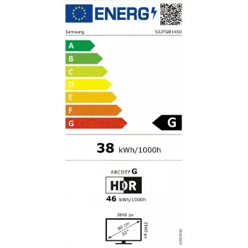 Monitor komputerowy Samsung S32FG814SU 81,3 cm (32 cale) 3840 x 2160 pikseli 4K Ultra HD OLED Srebrny