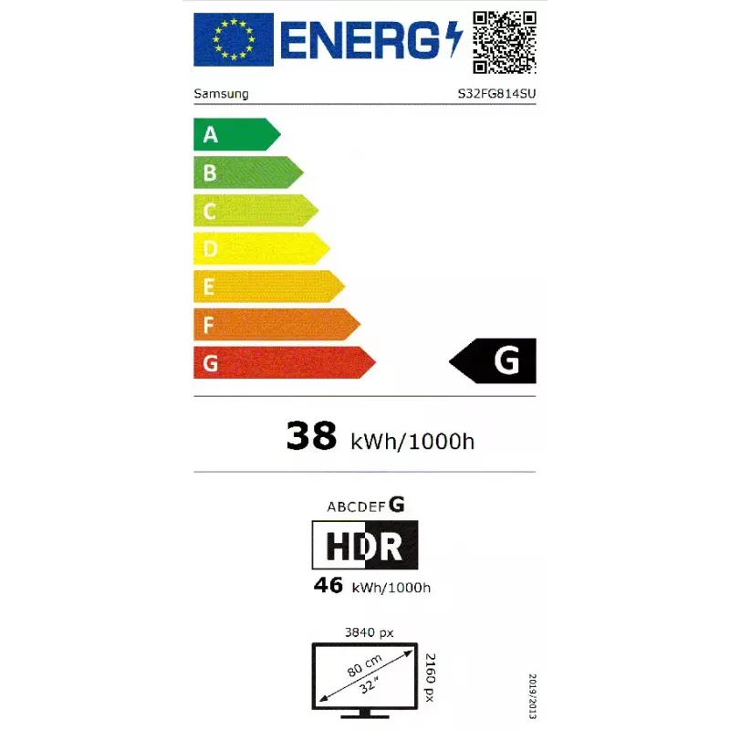 Monitor komputerowy Samsung S32FG814SU 81,3 cm (32 cale) 3840 x 2160 pikseli 4K Ultra HD OLED Srebrny