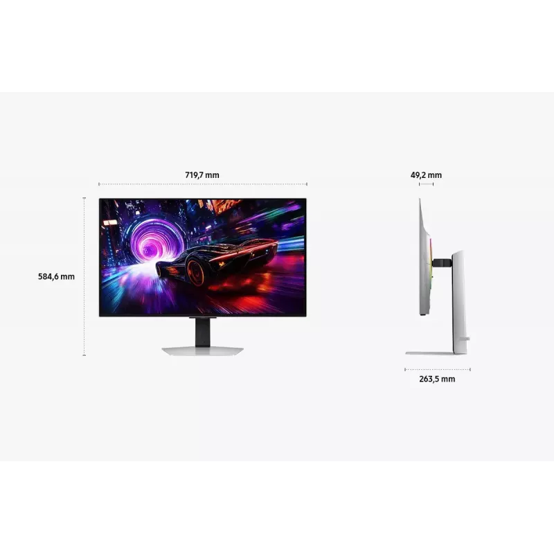 Monitor komputerowy Samsung S32FG814SU 81,3 cm (32 cale) 3840 x 2160 pikseli 4K Ultra HD OLED Srebrny