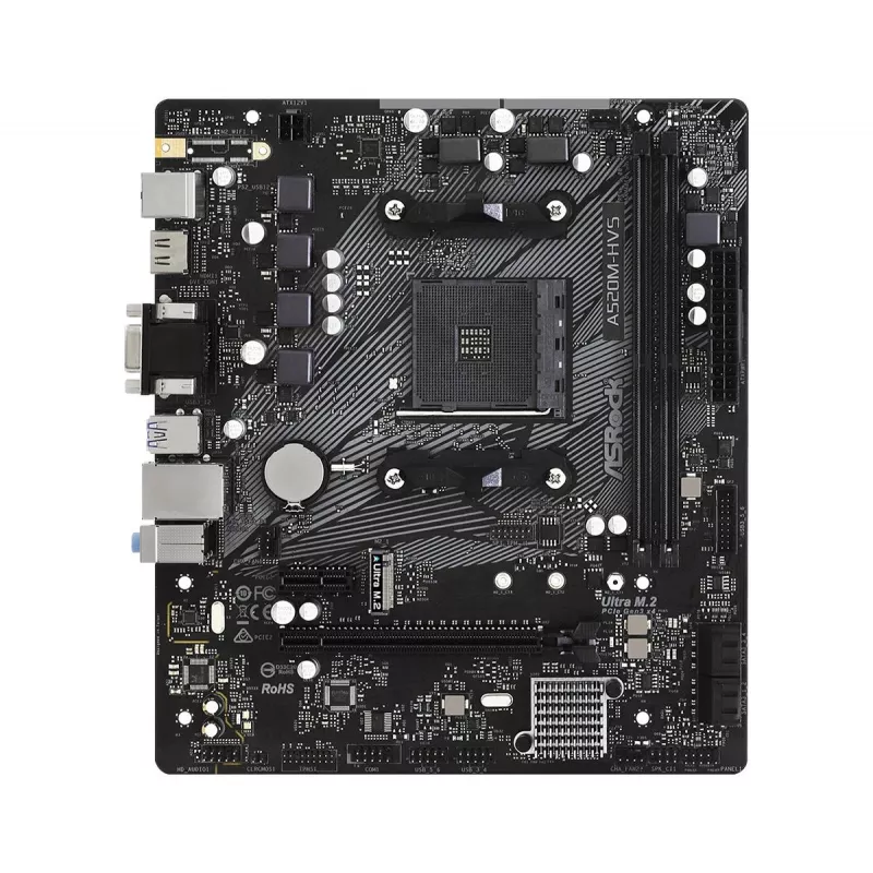 Płyta główna ASRock A520M-HVS AM4 AMD A520 2 x DDR4 USB 3.2 SATA 3 7.1-kanałowe HD Audio mATX