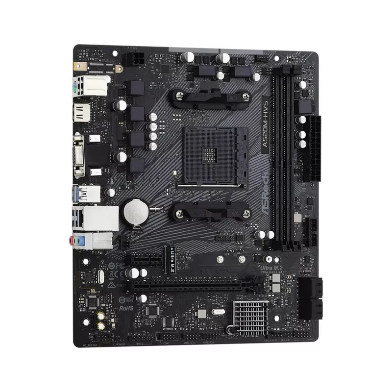 Płyta główna ASRock A520M-HVS AM4 AMD A520 2 x DDR4 USB 3.2 SATA 3 7.1-kanałowe HD Audio mATX