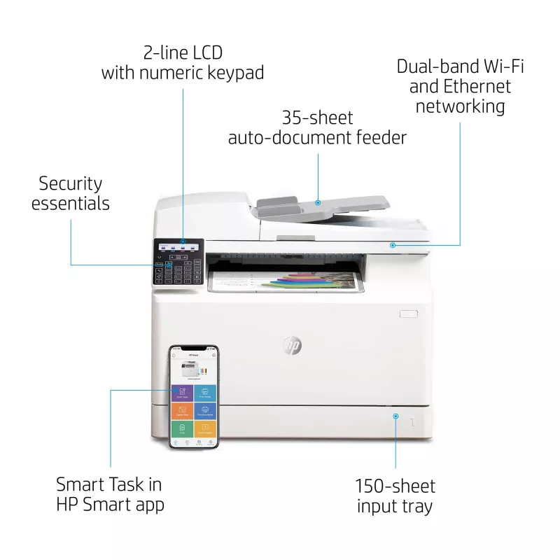 HP Color LaserJet Pro MFP M183fw, Laser, Druk kolorowy, 600 x 600 DPI, A4, Druk bezpośredni, Biały