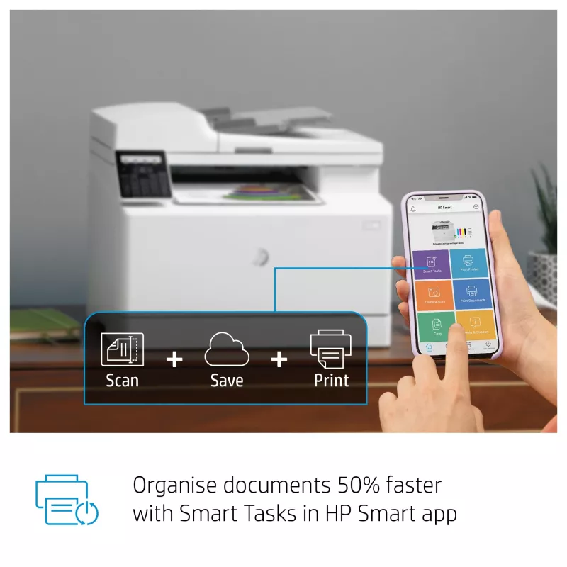 HP Color LaserJet Pro MFP M183fw, Laser, Druk kolorowy, 600 x 600 DPI, A4, Druk bezpośredni, Biały
